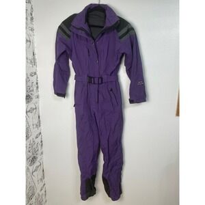 Roffe Purple Ski Snowsuit Jumpsuit One Piece Womens Size 8 Vintage 80's Retro‎